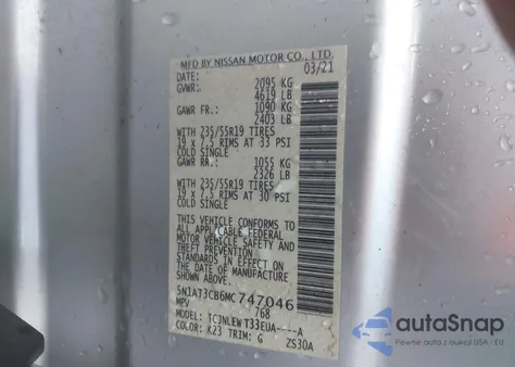 2021 Nissan Rogue Sl Intelligent Awd from USA, damaged, VIN 5N1AT3CB6MC747046